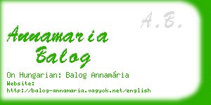 annamaria balog business card