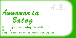 annamaria balog business card